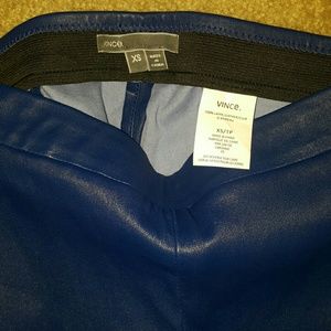 Vince Blue leather leggings